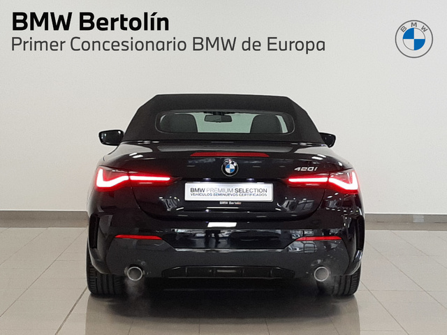 BMW Serie 4 420i Cabrio color Negro. Año 2022. 135KW(184CV). Gasolina. En concesionario Automoviles Bertolin, S.L. de Valencia