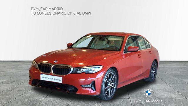 BMW Serie 3 318d color Rojo. Año 2020. 110KW(150CV). Diésel. En concesionario BYmyCAR Madrid - Alcalá de Madrid