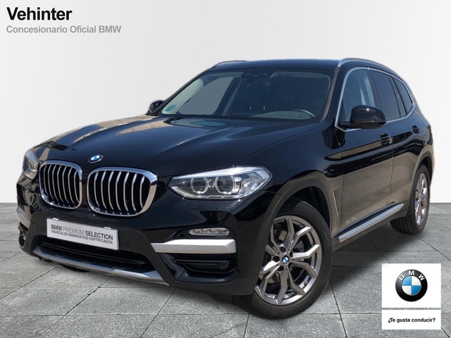 BMW X3 xDrive20d color Negro. Año 2019. 140KW(190CV). Diésel. En concesionario Vehinter Getafe de Madrid