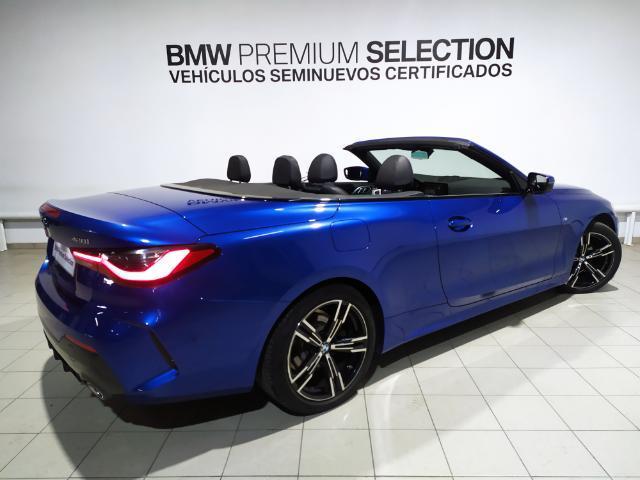 BMW Serie 4 420i Cabrio color Azul. Año 2022. 135KW(184CV). Gasolina. En concesionario Hispamovil, Torrevieja de Alicante