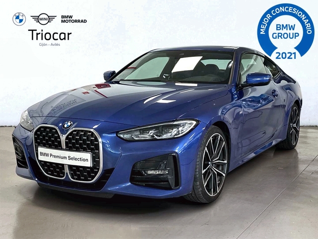 BMW Serie 4 420i Coupe color Azul. Año 2021. 135KW(184CV). Gasolina. En concesionario Triocar Gijón (Bmw y Mini) de Asturias