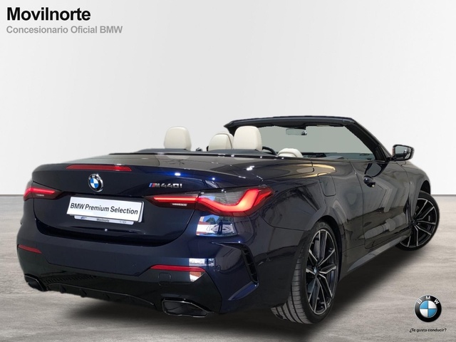 BMW Serie 4 M440i Cabrio color Azul. Año 2024. 275KW(374CV). Gasolina. En concesionario Movilnorte El Plantio de Madrid