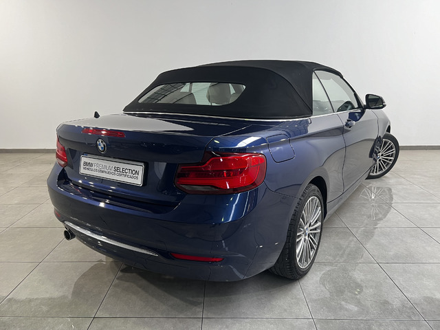 BMW Serie 2 218d Cabrio color Azul. Año 2020. 110KW(150CV). Diésel. En concesionario Movitransa Cars Cádiz de Huelva