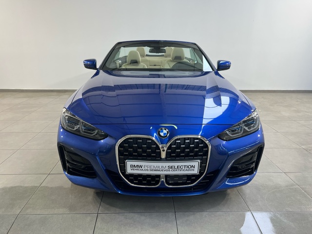 BMW Serie 4 420i Cabrio color Azul. Año 2021. 135KW(184CV). Gasolina. En concesionario Movitransa Cars Huelva de Huelva