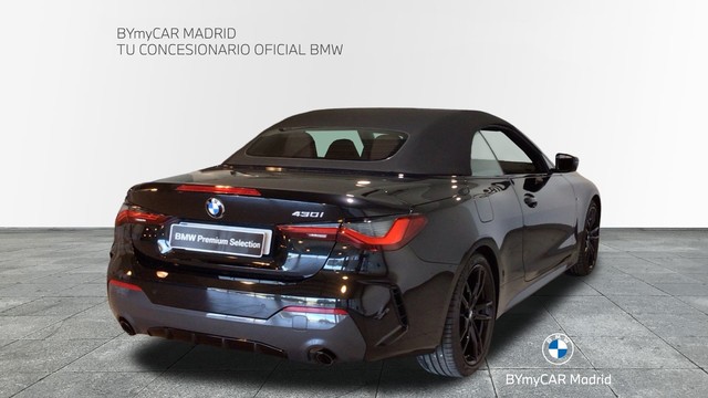 BMW Serie 4 430i Cabrio color Negro. Año 2021. 190KW(258CV). Gasolina. En concesionario BYmyCAR Madrid - Alcalá de Madrid