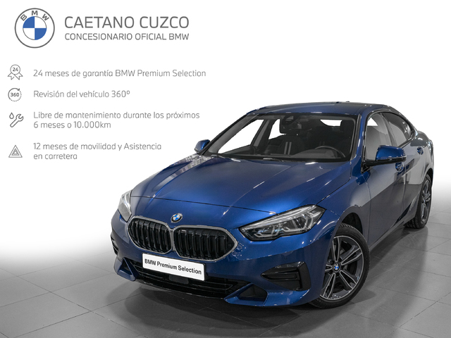 BMW Serie 2 218i Gran Coupe color Azul. Año 2022. 103KW(140CV). Gasolina. En concesionario Caetano Cuzco, Alcalá de Madrid