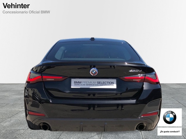 BMW Serie 4 420d Gran Coupe color Negro. Año 2022. 140KW(190CV). Diésel. En concesionario Vehinter Getafe de Madrid