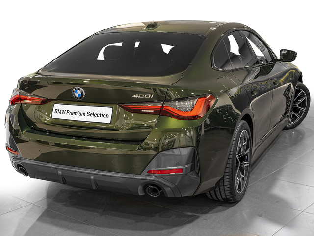 BMW Serie 4 420i Gran Coupe color Verde. Año 2023. 135KW(184CV). Gasolina. En concesionario Caetano Cuzco, Alcalá de Madrid