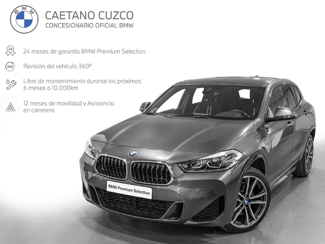 BMW X2 xDrive25e color Gris. Año 2021. 162KW(220CV). Híbrido Electro/Gasolina. En concesionario Caetano Cuzco, Salvatierra de Madrid