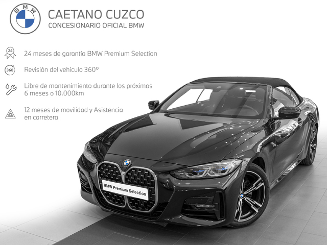 BMW Serie 4 420d Cabrio color Negro. Año 2022. 140KW(190CV). Diésel. En concesionario Caetano Cuzco, Salvatierra de Madrid