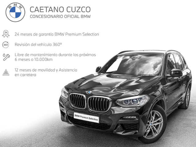 BMW X3 xDrive30e color Negro. Año 2021. 215KW(292CV). Híbrido Electro/Gasolina. En concesionario Caetano Cuzco Raimundo Fernandez Villaverde, 45 de Madrid