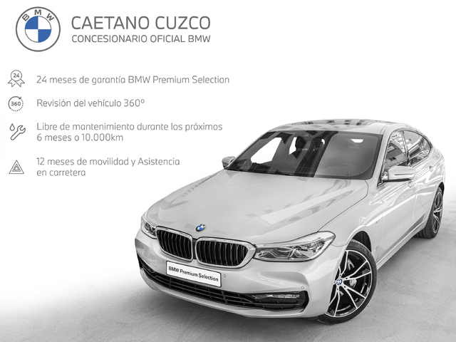 BMW Serie 6 630i Gran Turismo color Gris Plata. Año 2018. 190KW(258CV). Gasolina. En concesionario Caetano Cuzco Raimundo Fernandez Villaverde, 45 de Madrid