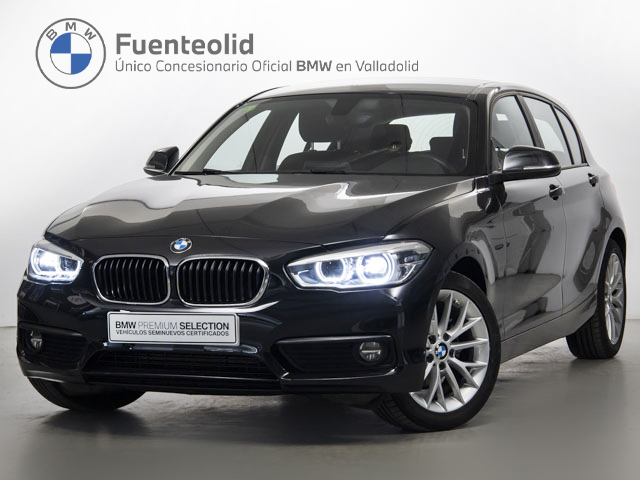 BMW Serie 1 118i color Negro. Año 2019. 100KW(136CV). Gasolina. En concesionario Fuenteolid de Valladolid