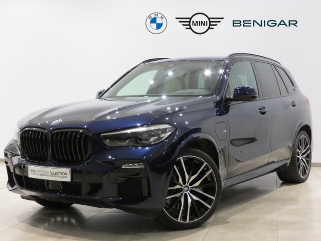 BMW X5 xDrive45e color Azul. Año 2021. 290KW(394CV). Híbrido Electro/Gasolina. En concesionario GANDIA Automoviles Fersan, S.A. de Valencia