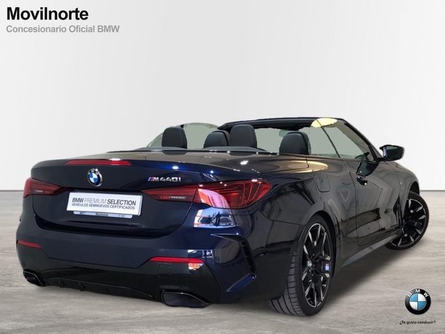 BMW Serie 4 M440i Cabrio color Azul. Año 2024. 275KW(374CV). Gasolina. En concesionario Movilnorte El Plantio de Madrid
