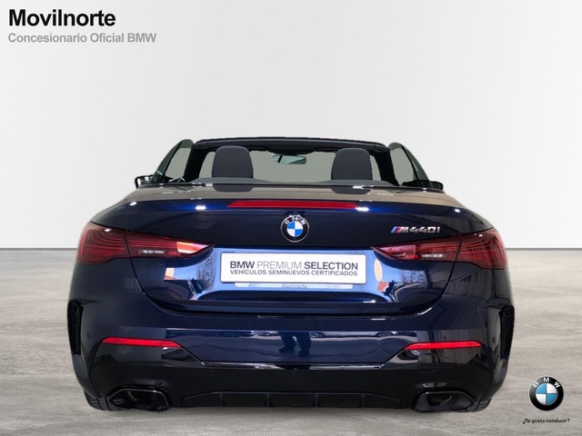 BMW Serie 4 M440i Cabrio color Azul. Año 2024. 275KW(374CV). Gasolina. En concesionario Movilnorte El Plantio de Madrid