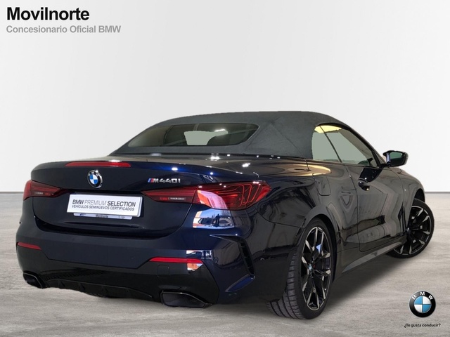 BMW Serie 4 M440i Cabrio color Azul. Año 2024. 275KW(374CV). Gasolina. En concesionario Movilnorte El Plantio de Madrid