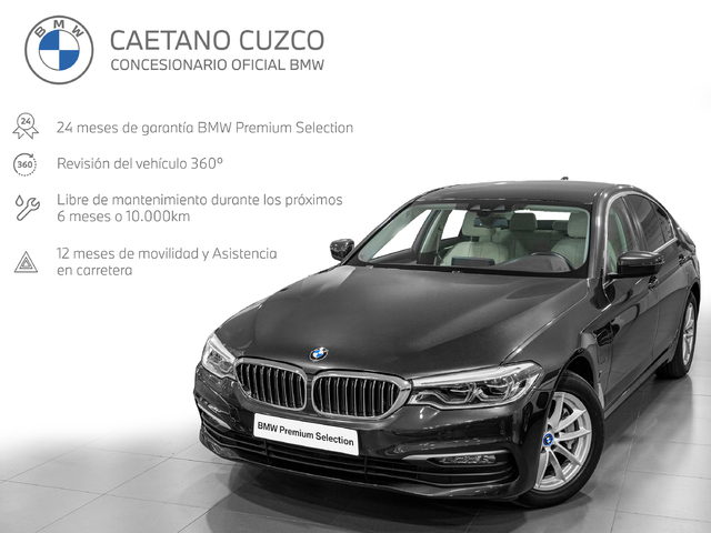 BMW Serie 5 530e iPerformance color Gris. Año 2018. 185KW(252CV). Híbrido Electro/Gasolina. En concesionario Caetano Cuzco, Alcalá de Madrid