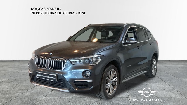 BMW X1 sDrive18i color Gris. Año 2018. 103KW(140CV). Gasolina. En concesionario BYmyCAR Madrid - Alcalá de Madrid