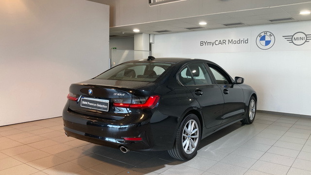 BMW Serie 3 318d color Negro. Año 2019. 110KW(150CV). Diésel. En concesionario BYmyCAR Madrid - Alcalá de Madrid