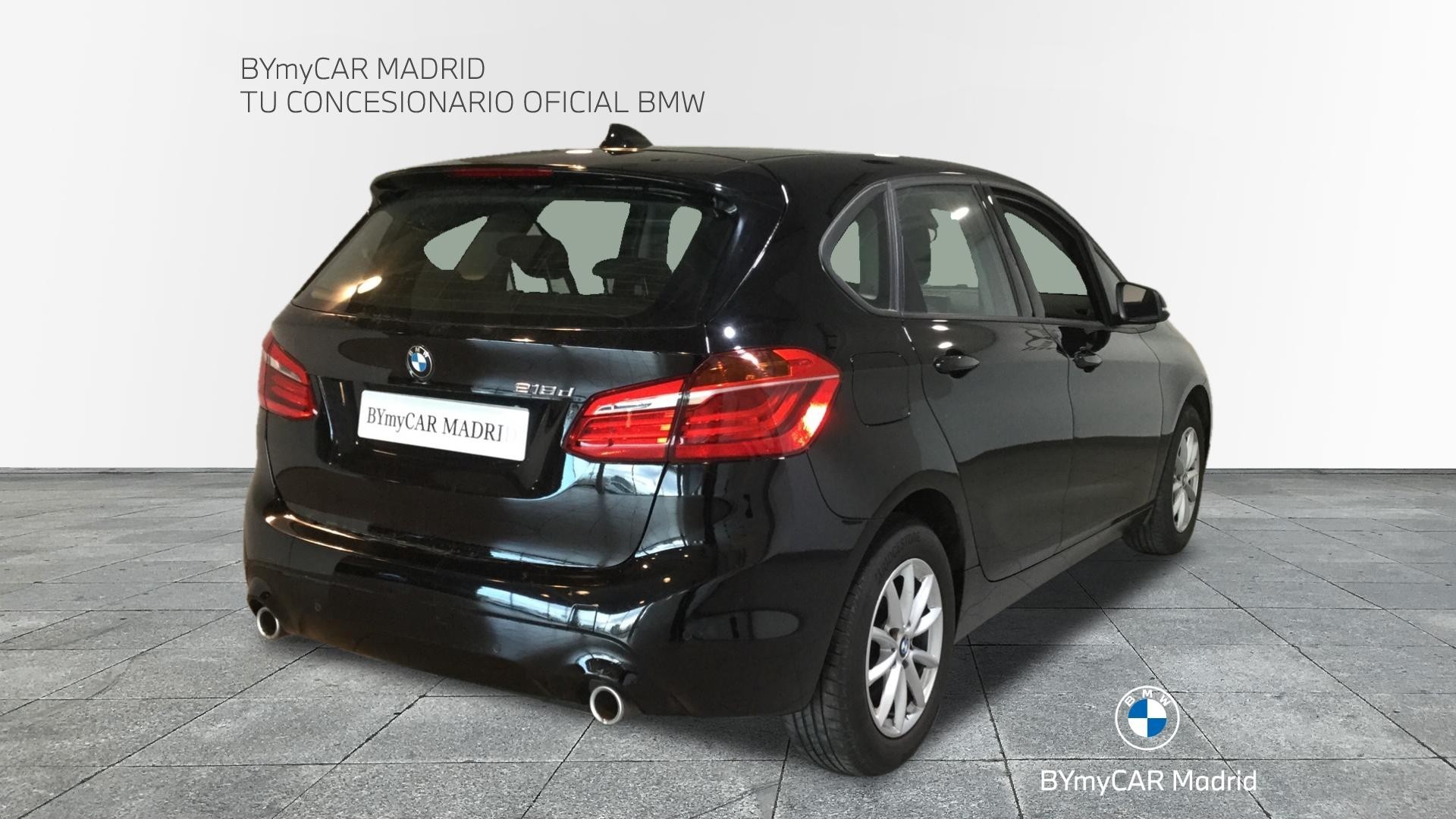 BMW Serie 2 218d Active Tourer color Negro. Año 2019. 110KW(150CV). Diésel. En concesionario BYmyCAR Madrid - Alcalá de Madrid