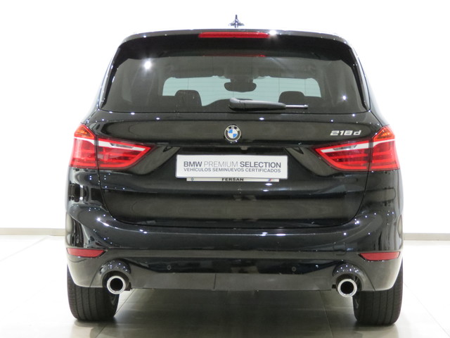 BMW Serie 2 218d Gran Tourer color Negro. Año 2020. 110KW(150CV). Diésel. En concesionario GANDIA Automoviles Fersan, S.A. de Valencia