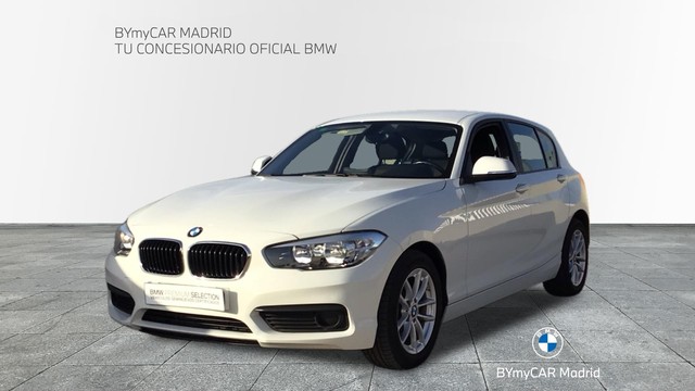 BMW Serie 1 118i color Blanco. Año 2019. 100KW(136CV). Gasolina. En concesionario BYmyCAR Madrid - Alcalá de Madrid