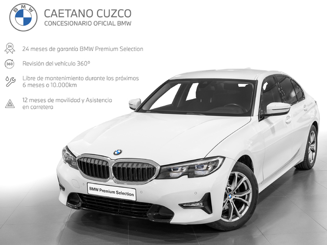 BMW Serie 3 318d color Blanco. Año 2020. 110KW(150CV). Diésel. En concesionario Caetano Cuzco, Alcalá de Madrid