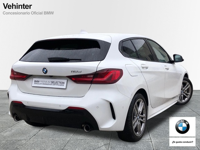 BMW Serie 1 118d color Blanco. Año 2024. 110KW(150CV). Diésel. En concesionario Vehinter Getafe de Madrid