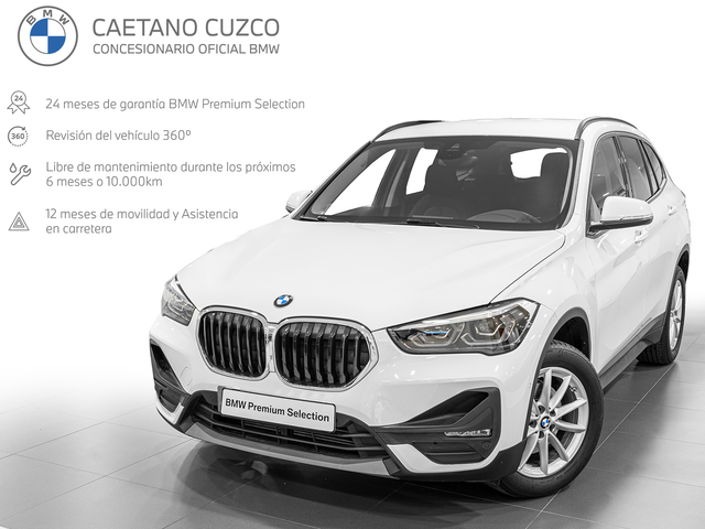 BMW X1 sDrive16d color Blanco. Año 2020. 85KW(116CV). Diésel. En concesionario Caetano Cuzco, Alcalá de Madrid