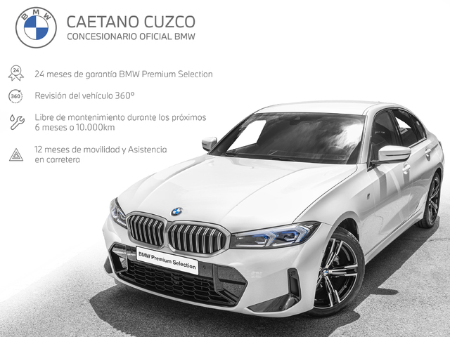 BMW Serie 3 320i color Blanco. Año 2024. 135KW(184CV). Gasolina. En concesionario Caetano Cuzco, Alcalá de Madrid