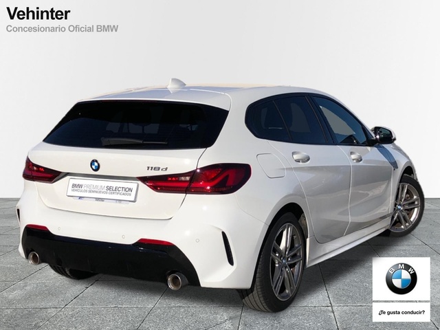 BMW Serie 1 118d color Blanco. Año 2021. 110KW(150CV). Diésel. En concesionario Vehinter Alcorcón de Madrid