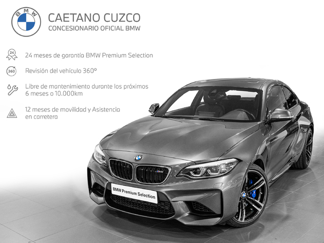 BMW M M2 Coupe color Gris. Año 2018. 272KW(370CV). Gasolina. En concesionario Caetano Cuzco, Salvatierra de Madrid