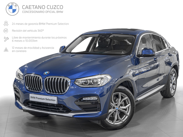 BMW X4 xDrive20d color Azul. Año 2020. 140KW(190CV). Diésel. En concesionario Caetano Cuzco, Alcalá de Madrid