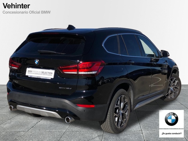 BMW X1 sDrive18d color Negro. Año 2021. 110KW(150CV). Diésel. En concesionario Vehinter Alcorcón de Madrid