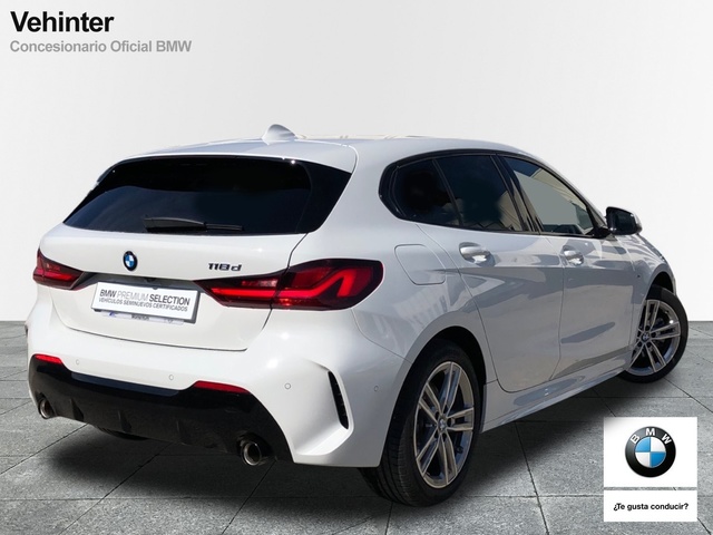 BMW Serie 1 118d color Blanco. Año 2023. 110KW(150CV). Diésel. En concesionario Vehinter Getafe de Madrid