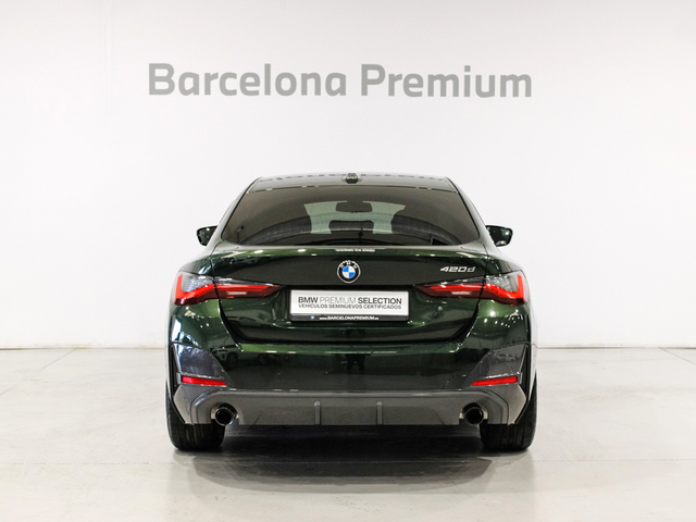 BMW Serie 4 420d Gran Coupe color Verde. Año 2024. 140KW(190CV). Diésel. En concesionario Barcelona Premium -- GRAN VIA de Barcelona
