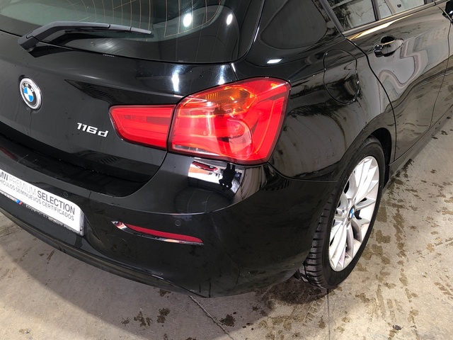 BMW Serie 1 116d color Negro. Año 2019. 85KW(116CV). Diésel. En concesionario Movilnorte El Plantio de Madrid