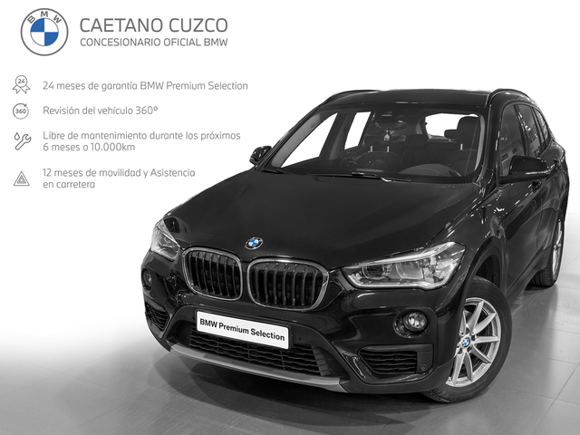 BMW X1 sDrive18d color Negro. Año 2018. 110KW(150CV). Diésel. En concesionario Caetano Cuzco, Salvatierra de Madrid
