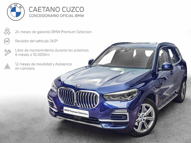 BMW X5 xDrive30d color Azul. Año 2019. 195KW(265CV). Diésel. En concesionario Caetano Cuzco, Salvatierra de Madrid