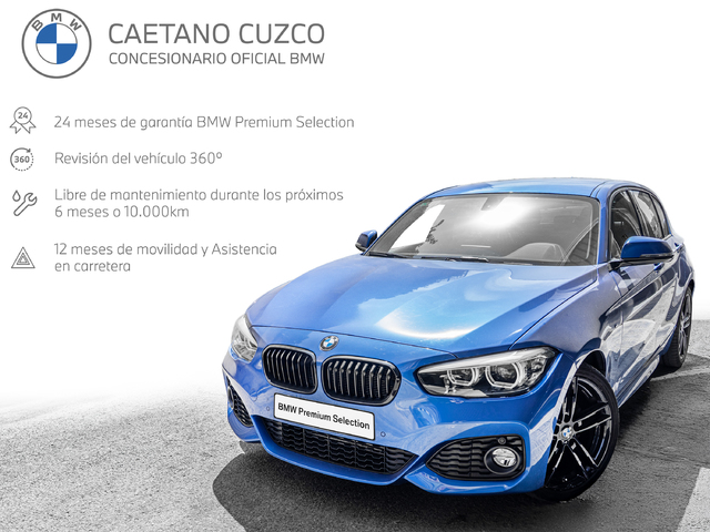 BMW Serie 1 116d color Azul. Año 2019. 85KW(116CV). Diésel. En concesionario Caetano Cuzco, Alcalá de Madrid