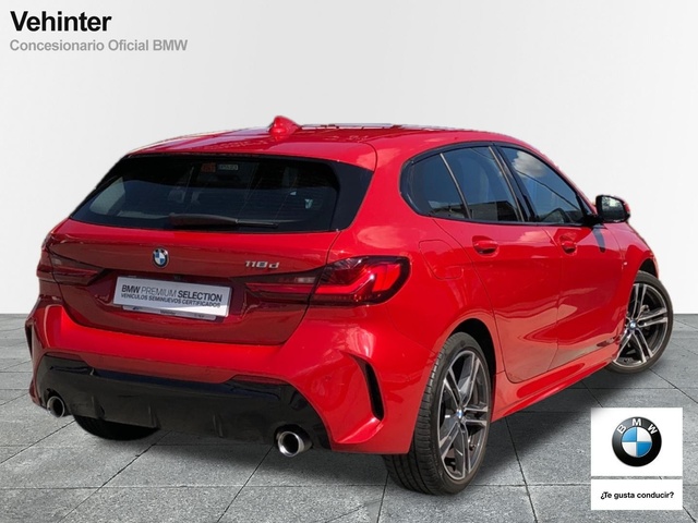 BMW Serie 1 118d color Rojo. Año 2024. 110KW(150CV). Diésel. En concesionario Vehinter Alcorcón de Madrid