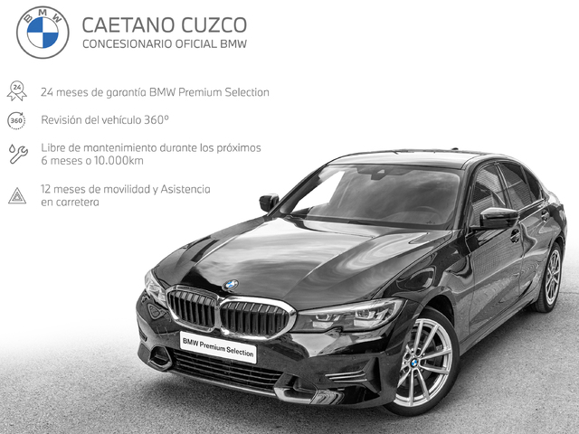 BMW Serie 3 318d color Negro. Año 2020. 110KW(150CV). Diésel. En concesionario Caetano Cuzco, Salvatierra de Madrid