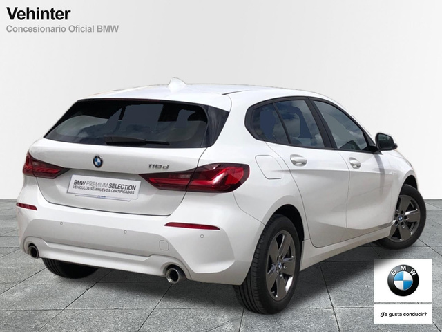BMW Serie 1 118d color Blanco. Año 2024. 110KW(150CV). Diésel. En concesionario Vehinter Getafe de Madrid