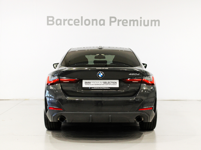 BMW Serie 4 420d Gran Coupe color Gris. Año 2022. 140KW(190CV). Diésel. En concesionario Barcelona Premium -- GRAN VIA de Barcelona