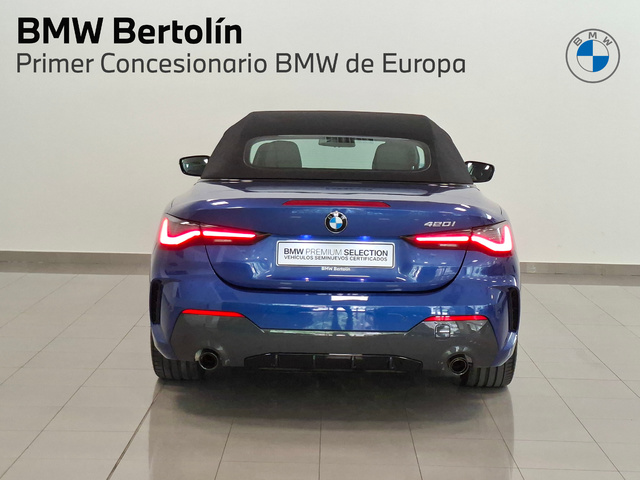 BMW Serie 4 420i Cabrio color Azul. Año 2024. 135KW(184CV). Gasolina. En concesionario Automoviles Bertolin S.L. de Valencia