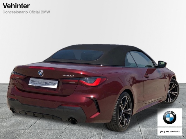 BMW Serie 4 420d Cabrio color Rojo. Año 2024. 140KW(190CV). Diésel. En concesionario Vehinter Getafe de Madrid