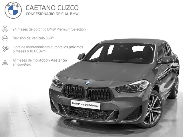 BMW X2 sDrive18d color Gris. Año 2022. 110KW(150CV). Diésel. En concesionario Caetano Cuzco, Alcalá de Madrid