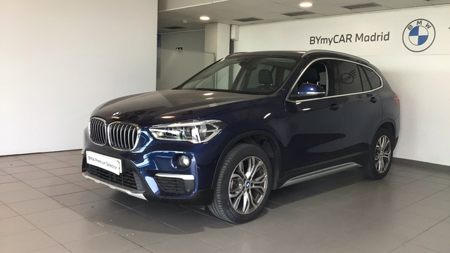 BMW X1 sDrive18d color Azul. Año 2018. 110KW(150CV). Diésel. En concesionario BYmyCAR Madrid - Alcalá de Madrid