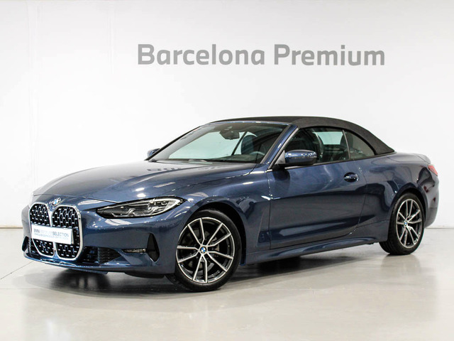 BMW Serie 4 420i Cabrio color Azul. Año 2022. 135KW(184CV). Gasolina. En concesionario Barcelona Premium -- GRAN VIA de Barcelona